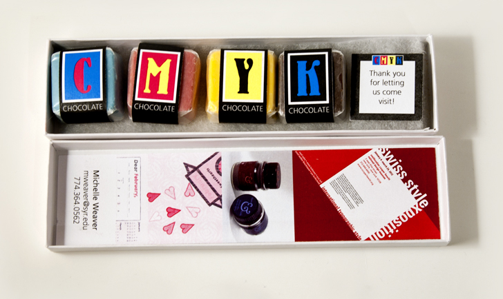 Leave Behind Inside: Chocolates and inside of lid design