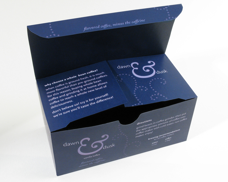 Dusk & Dawn Coffee, Vanilla Toffee Line, Whole Bean box