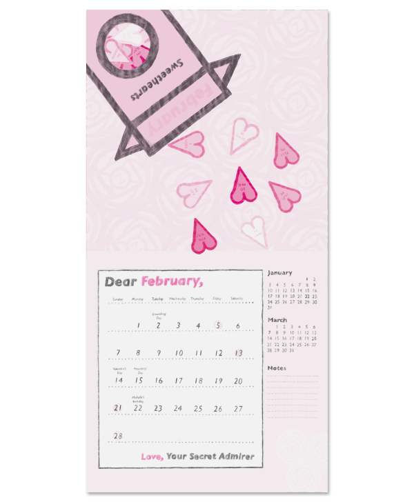 February Typographic Calendar